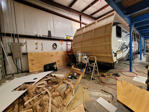 Replacing front cap due to extensive Delamination to this RV